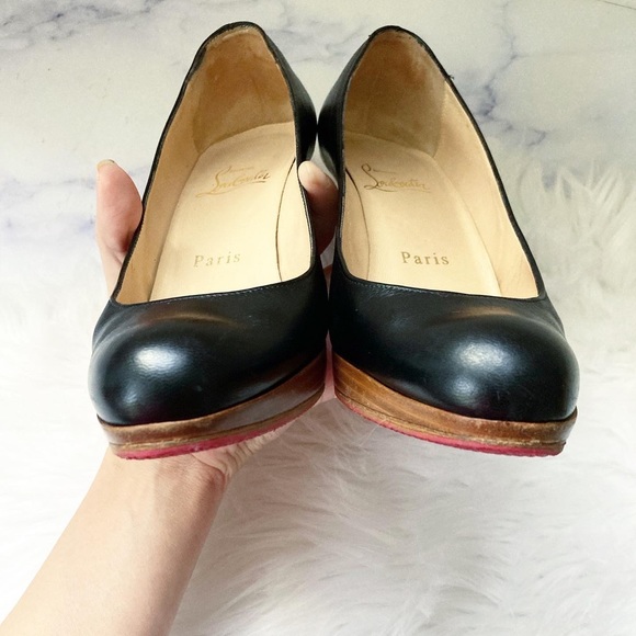 Christian Louboutin Simple Pump with wood platform and wood heel - Picture 9 of 10